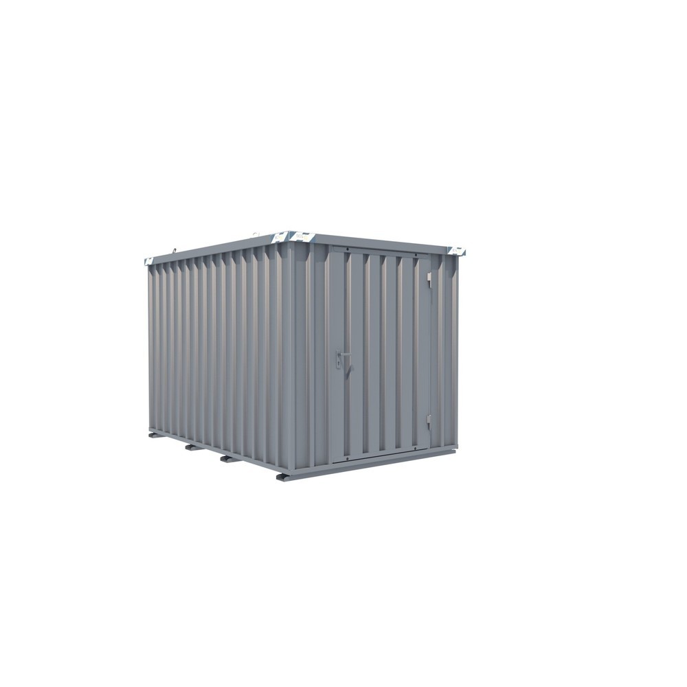 Produktabbildung: Schnellbaucontainer, HxBxT 2.100 x 2.100 x 3.100 mm, Tür stirnseitig, 1-flügelig