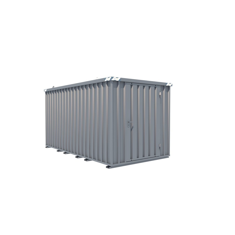 Produktabbildung: Schnellbaucontainer, HxBxT 2.100 x 2.100 x 4.100 mm, Tür stirnseitig, 1-flügelig