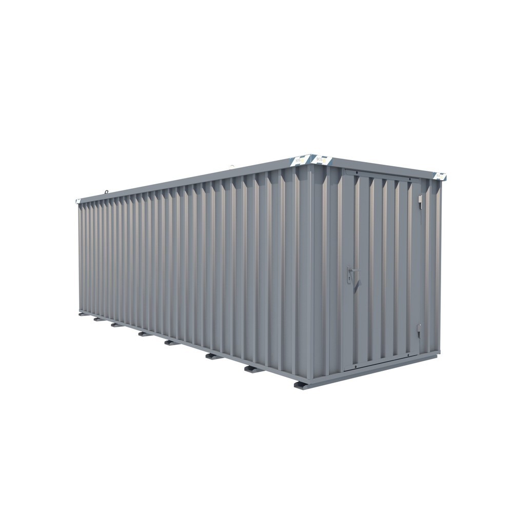 Produktabbildung: Schnellbaucontainer, HxBxT 2.100 x 2.100 x 6.100 mm, Tür stirnseitig, 1-flügelig