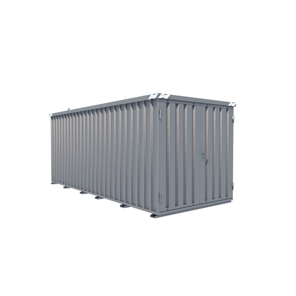 Produktabbildung: Schnellbaucontainer, HxBxT 2.100 x 2.100 x 5.100 mm, Tür stirnseitig, 2-flügelig