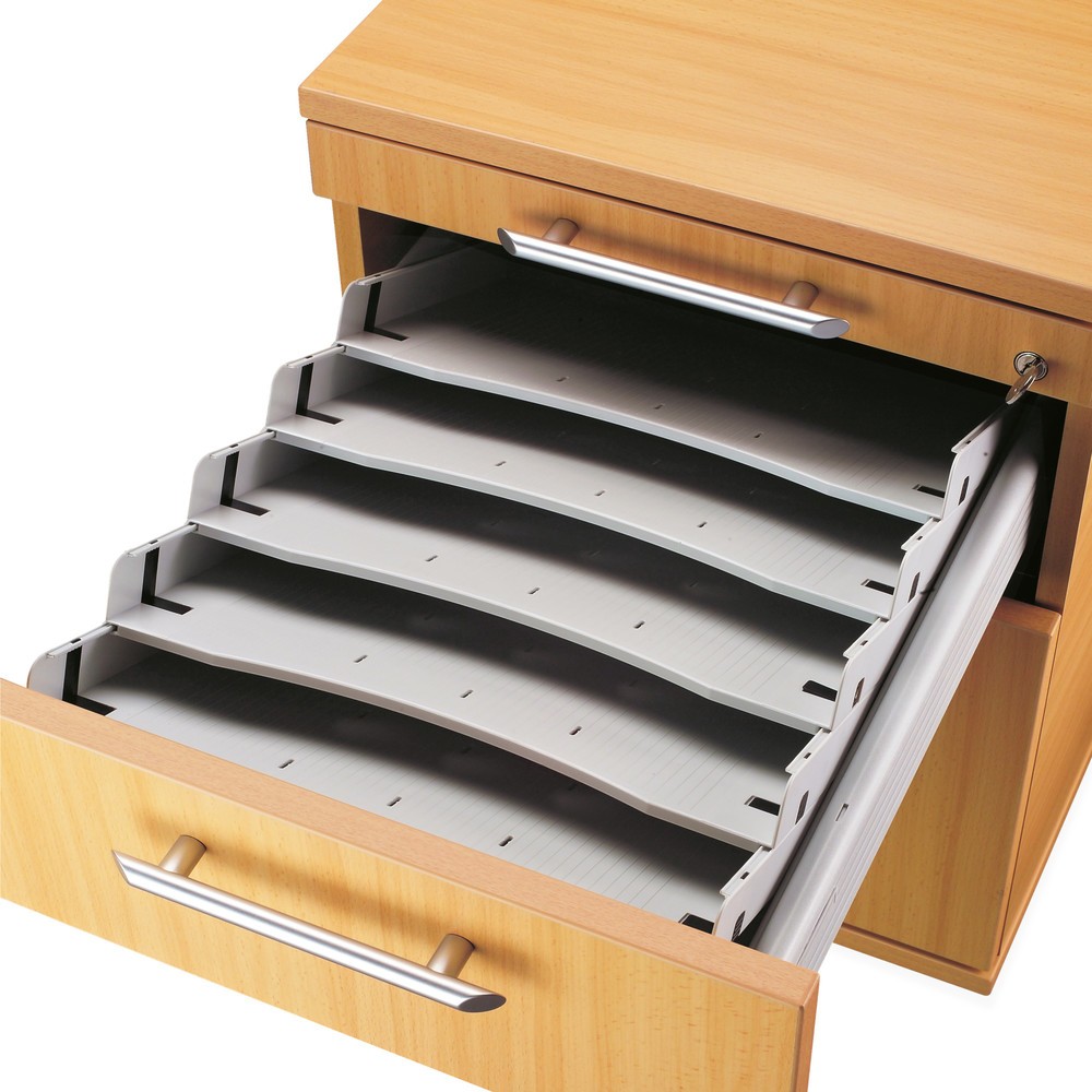 Produktabbildung: Schrägablage-Set für Rollcontainer Solid, 5 Fächer