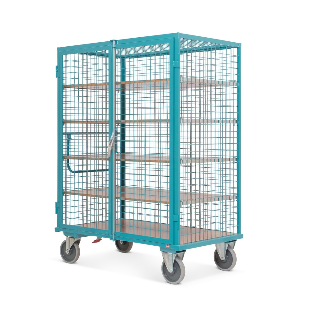 Produktabbildung Nr. 4: Schrankwagen Ameise®, Gitterwände, türkisblau, HxBxT 1.800 x 1.115 x 810 mm
