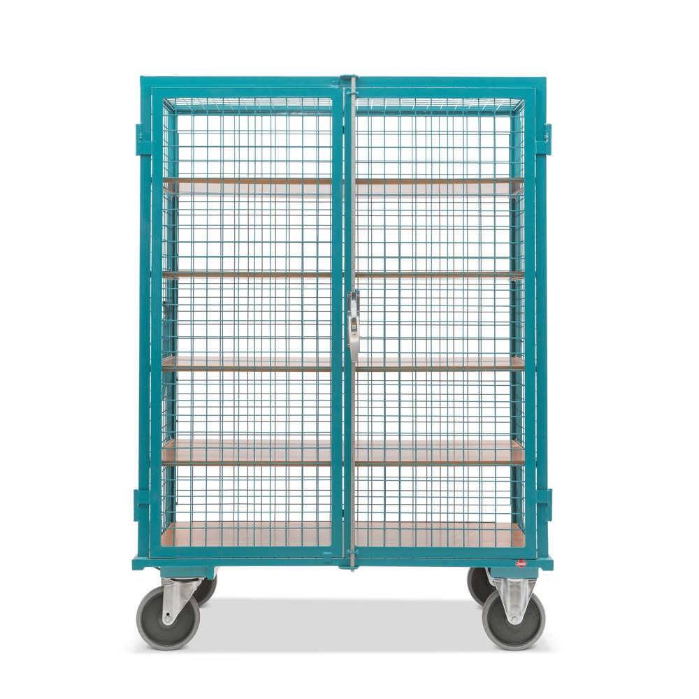 Produktabbildung Nr. 6: Schrankwagen Ameise®, Gitterwände, türkisblau, HxBxT 1.800 x 1.115 x 810 mm