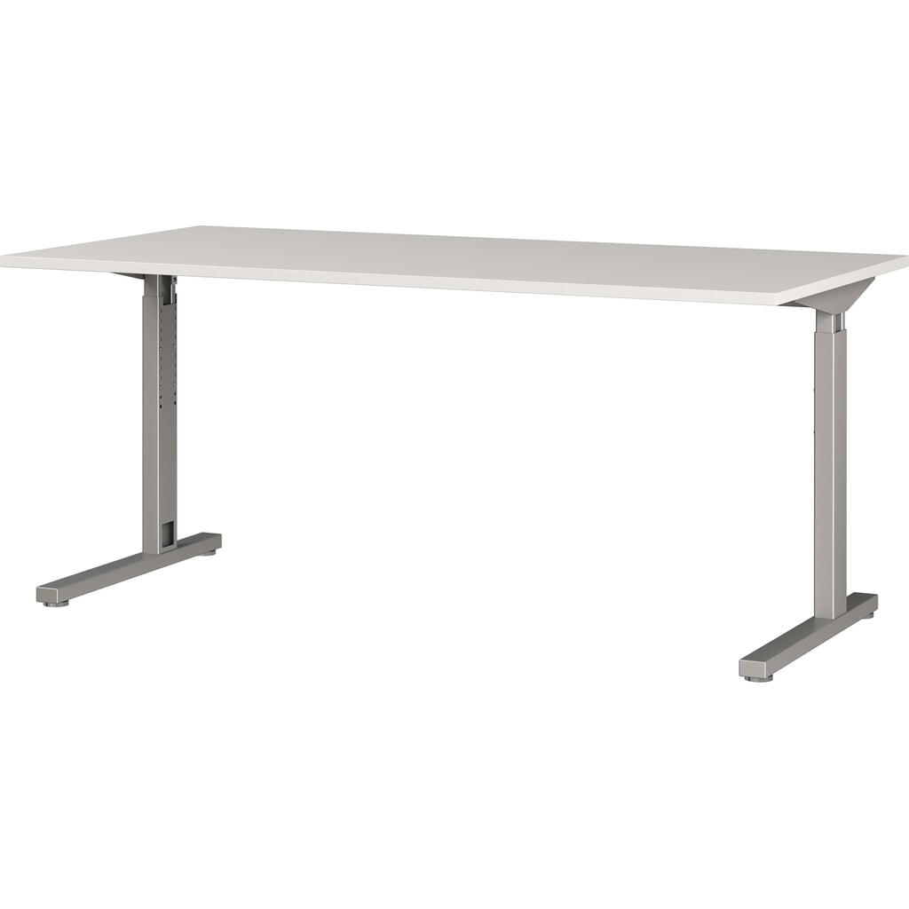 Schreibtisch PROFI, 1.600 x 800 mm, mech. höhenverstellbar, Lichtgrau/Silber Produktabbildung: Schreibtisch PROFI, 1.600 x 800 mm, mech. höhenverstellbar, Lichtgrau/Silber