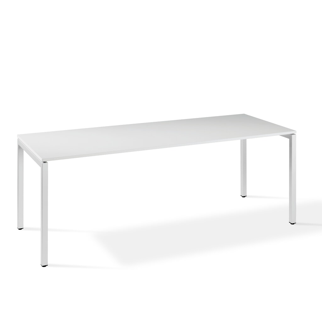 HEMMDAL Büro-Schreibtisch Simplify, 4-Fuß Gestell, BxT 1.600 x 800 mm, weiß Produktabbildung Nr. 2: HEMMDAL Büro-Schreibtisch Simplify, 4-Fuß Gestell, BxT 1.600 x 800 mm, weiß