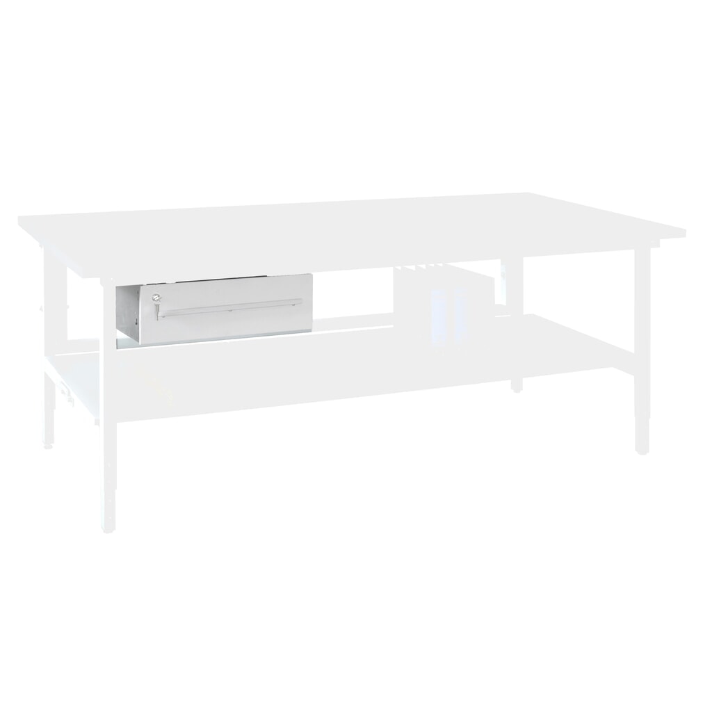 Schublade, abschließbar, für DAHMEN Packtische Classic und Multiplex, HxBxT 160 x 490 x 450 mm, lichtgrau Produktabbildung: Schublade, abschließbar, für DAHMEN Packtische Classic und Multiplex, HxBxT 160 x 490 x 450 mm, lichtgrau