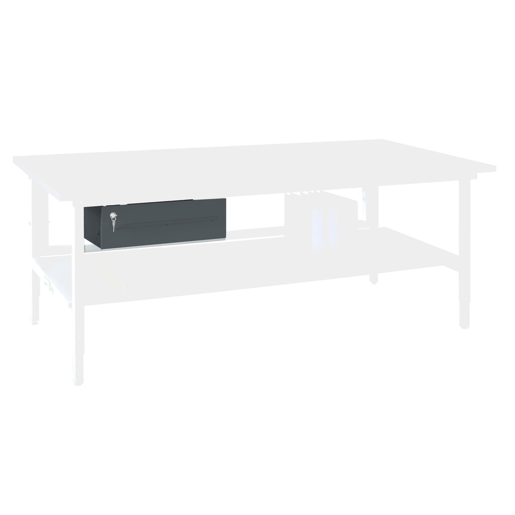 Produktabbildung: Schublade, abschließbar, für DAHMEN Packtische Classic und Multiplex, HxBxT 160 x 490 x 450 mm, anthrazit