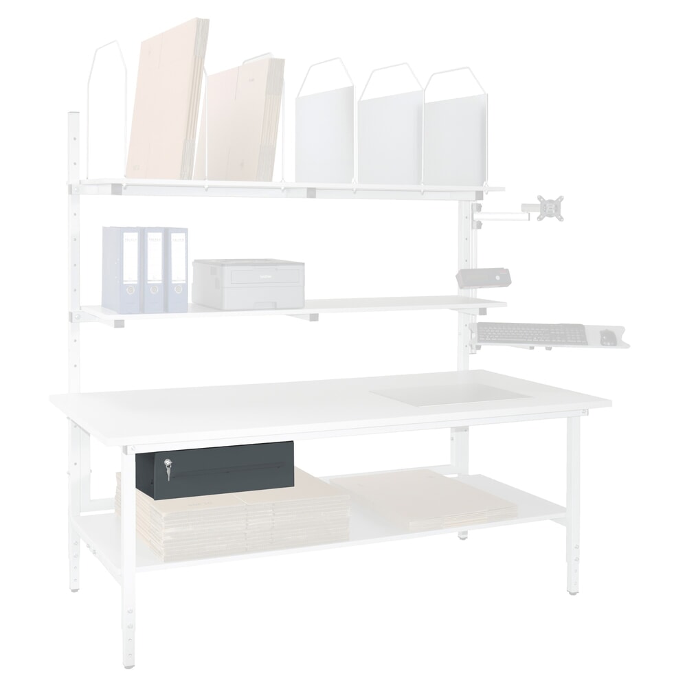Produktabbildung Nr. 2: Schublade, abschließbar, für Packtisch, HxBxT 160 x 490 x 450 mm, anthrazit