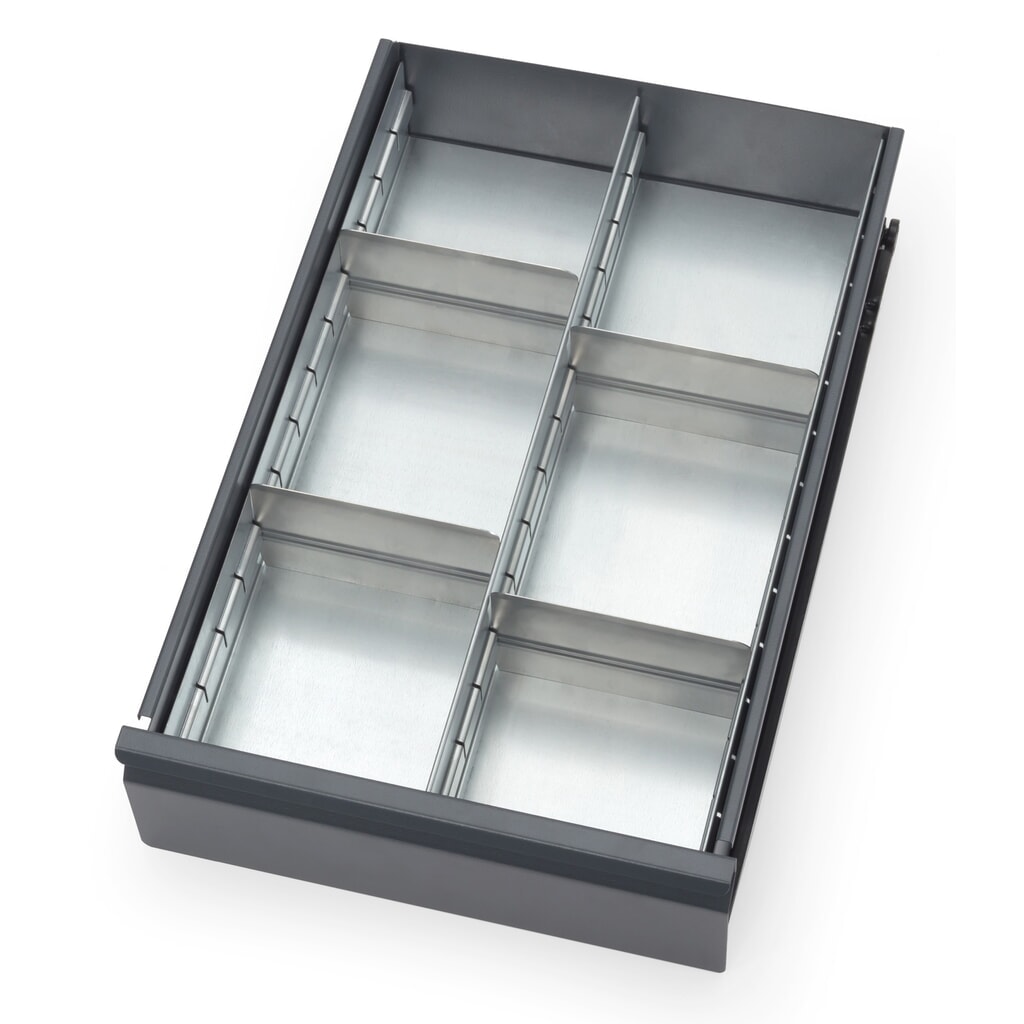 Schubladeneinteilung für fetra® Werkstattwagen, 6 Fächer Produktabbildung: Schubladeneinteilung für fetra® Werkstattwagen, 6 Fächer