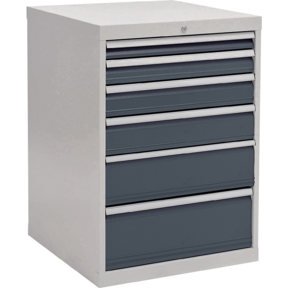 Produktabbildung Nr. 1: Schubladenschrank, lichtgrau/anthrazitgrau 6 Schubl., H1019xB705xT736mm, Vollauszug