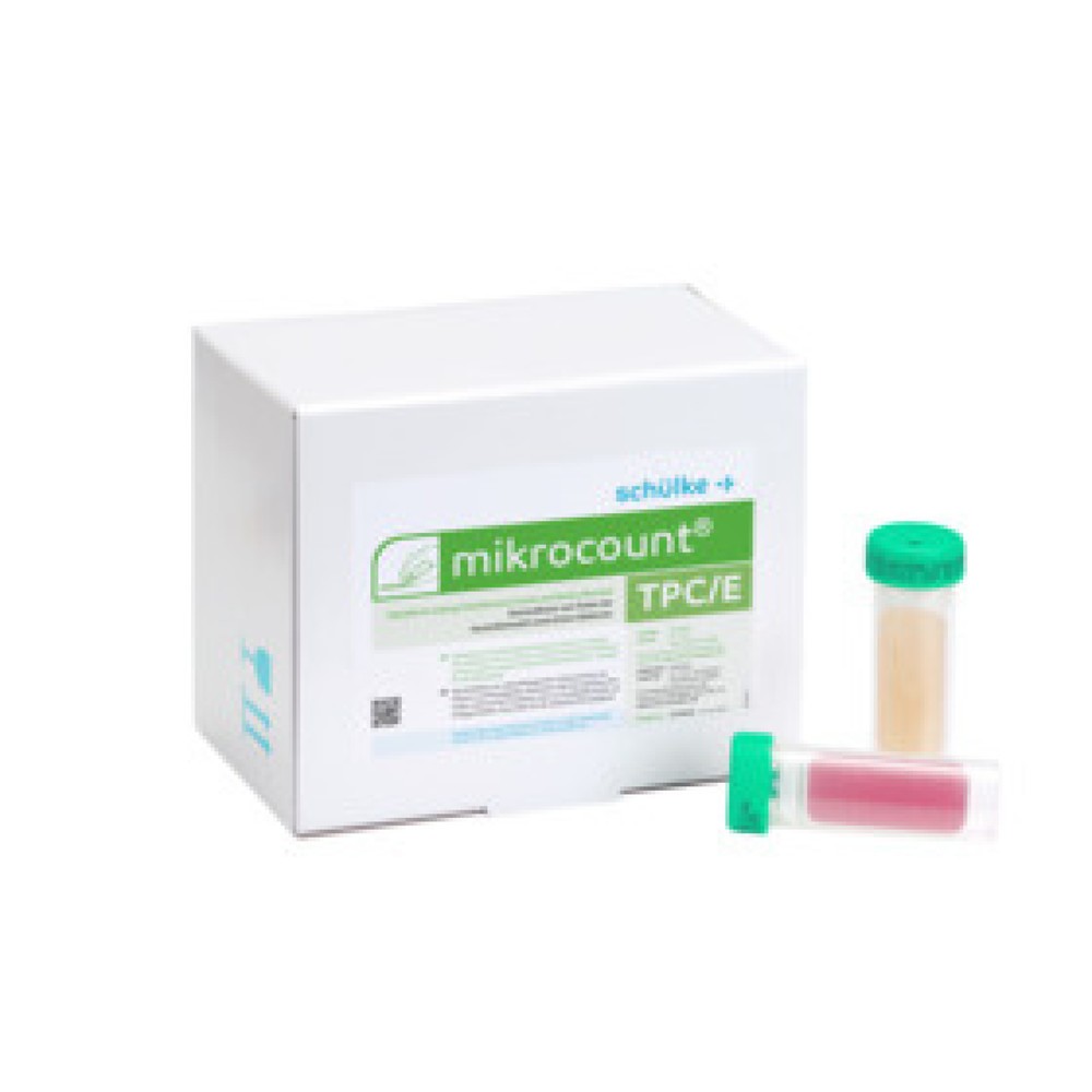 Produktabbildung: Schülke mikrocount TPC / E, zur Bestimmung der Gesamtkeimzahl sowie zum Nachweis von Enterobakt, Inhalt: 20 Stück