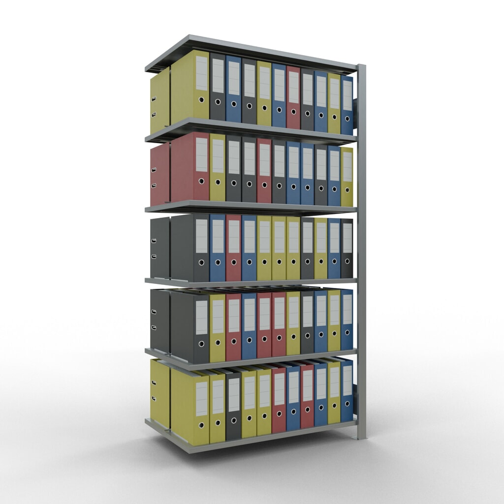 SCHULTE Aktenregal AF, doppelseitig, mit Mittelanschlägen, FL 150 kg, HxBxT 2.000 x 1.000 x 600 mm Produktabbildung Nr. 2: SCHULTE Aktenregal AF, doppelseitig, mit Mittelanschlägen, FL 150 kg, HxBxT 2.000 x 1.000 x 600 mm