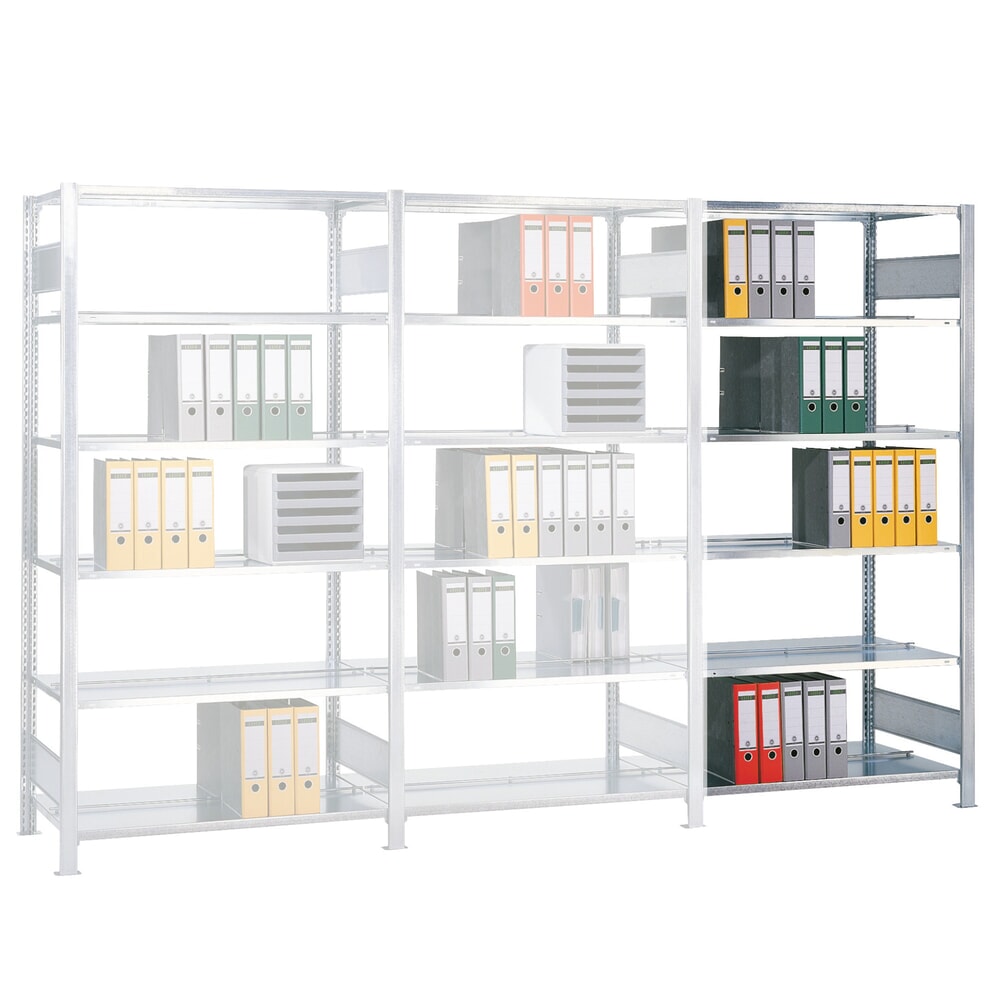 Produktabbildung: SCHULTE Aktenregal AF, doppelseitig, mit Mittelanschlägen, FL 150 kg, HxBxT 2.500 x 1.300 x 600 mm