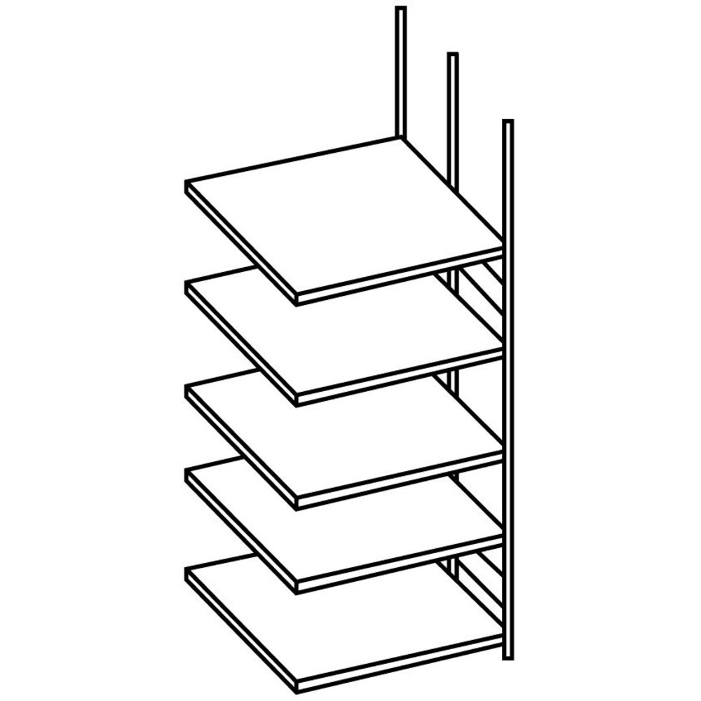 Produktabbildung Nr. 2: META Aktenregal AF, doppelseitig, ohne Abdeckboden, verzinkt, HxBxT 1.850 x 1.000 x 600 mm