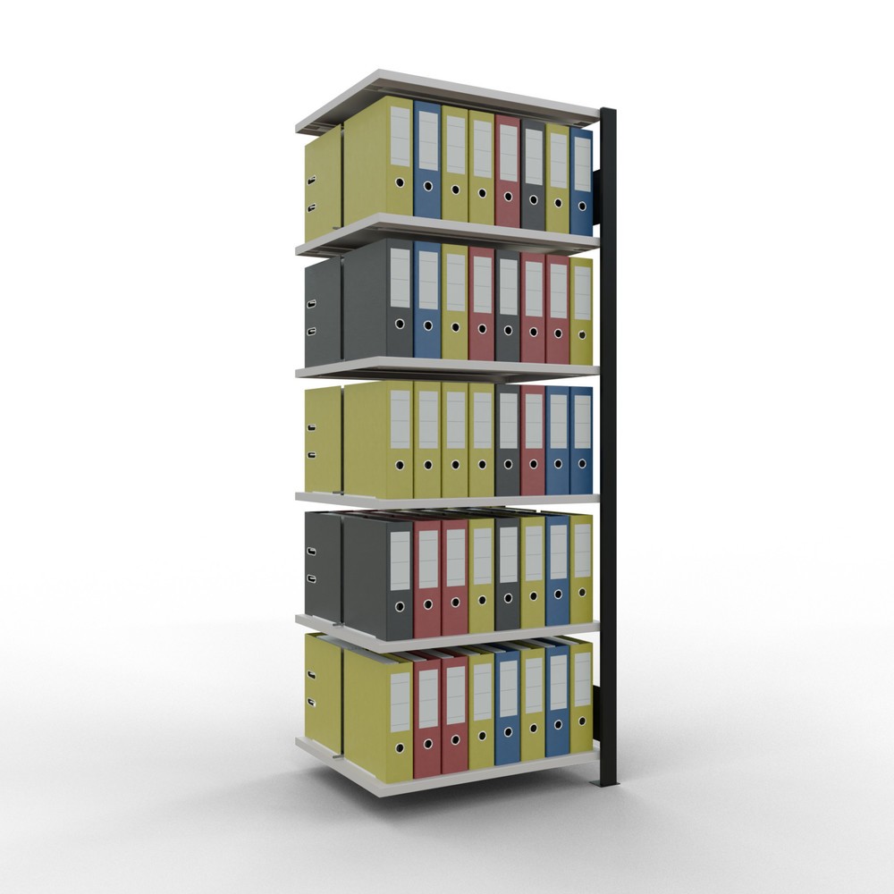 Produktabbildung Nr. 2: SCHULTE Aktenregal AF, doppelseitig, mit Mittelanschlägen, FL 150 kg, schwarz, HxBxT 2.000 x 750 x 600 mm