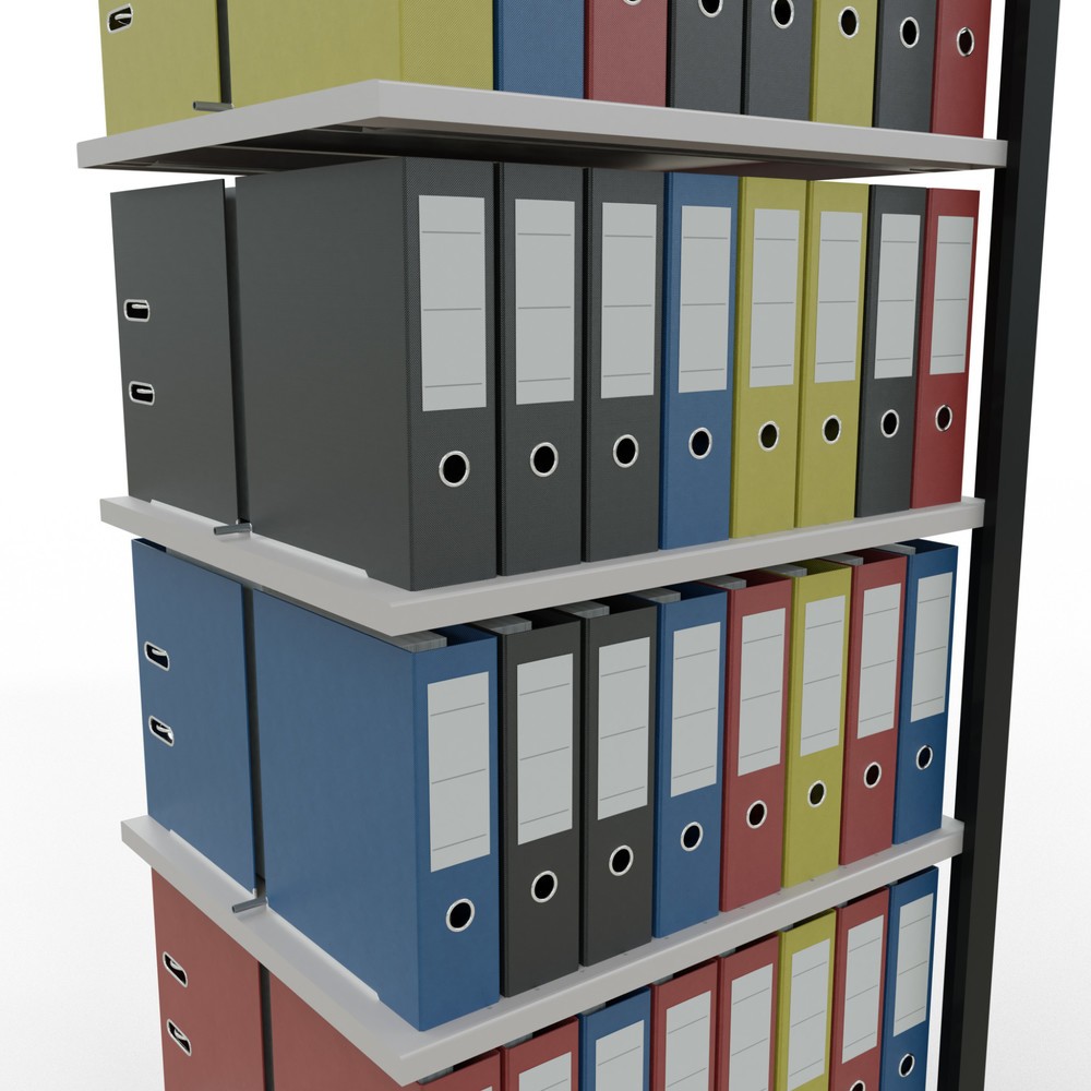 Produktabbildung Nr. 3: SCHULTE Aktenregal AF, doppelseitig, mit Mittelanschlägen, FL 150 kg, schwarz, HxBxT 2.300 x 750 x 600 mm
