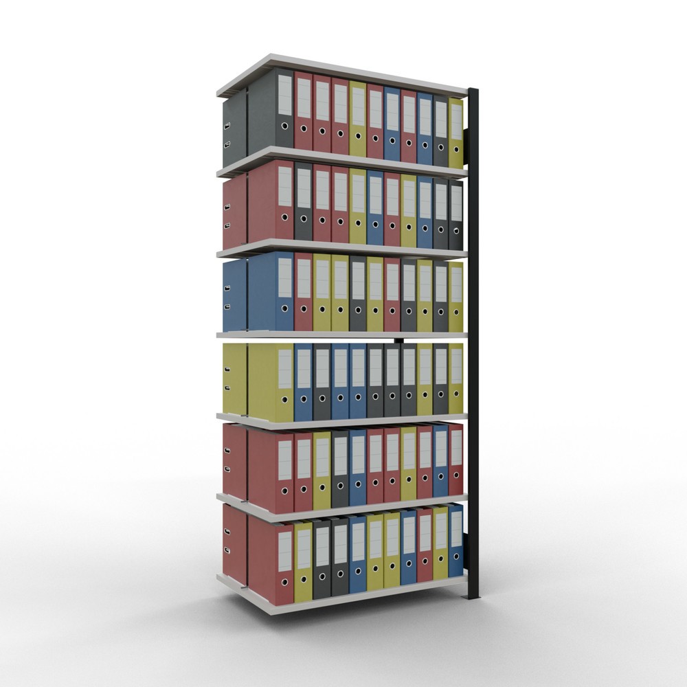 Produktabbildung Nr. 2: SCHULTE Aktenregal AF, doppelseitig, mit Mittelanschlägen, FL 150 kg, schwarz, HxBxT 2.300 x 1.000 x 600 mm