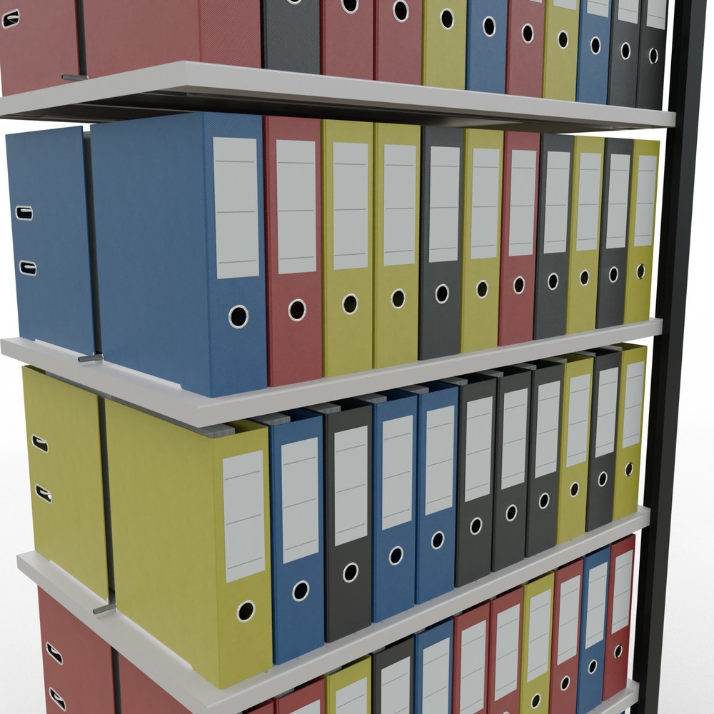 Produktabbildung Nr. 3: SCHULTE Aktenregal AF, doppelseitig, mit Mittelanschlägen, FL 150 kg, schwarz, HxBxT 2.300 x 1.000 x 600 mm