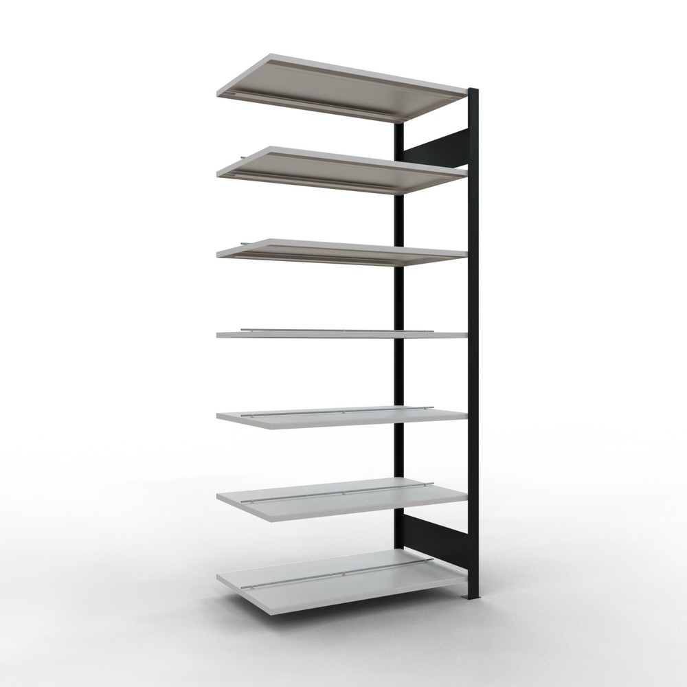 Produktabbildung Nr. 1: SCHULTE Aktenregal AF, doppelseitig, mit Mittelanschlägen, FL 150 kg, schwarz, HxBxT 2.300 x 1.000 x 600 mm