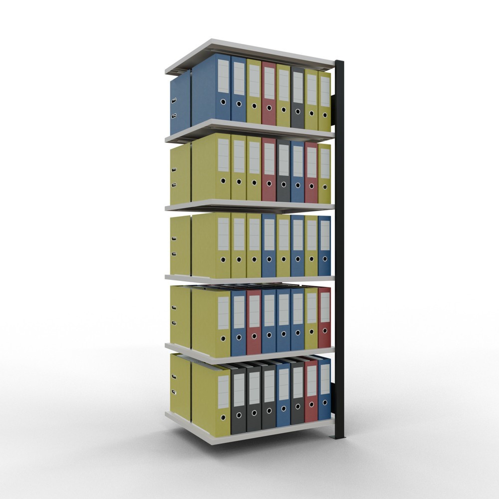 Produktabbildung Nr. 2: SCHULTE Aktenregal AF, doppelseitig, ohne Mittelanschläge, FL 150 kg, schwarz, HxBxT 2.000 x 750 x 600 mm