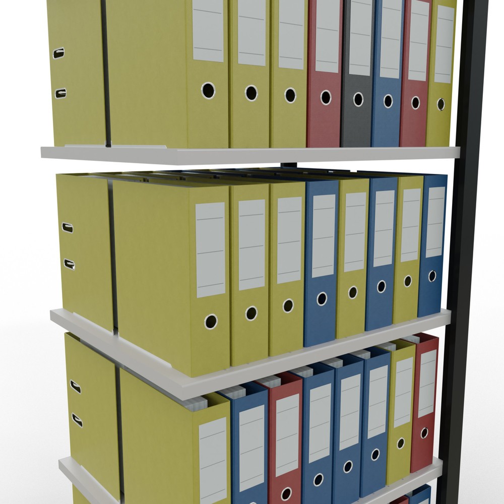 Produktabbildung Nr. 3: SCHULTE Aktenregal AF, doppelseitig, ohne Mittelanschläge, FL 150 kg, schwarz, HxBxT 2.000 x 750 x 600 mm