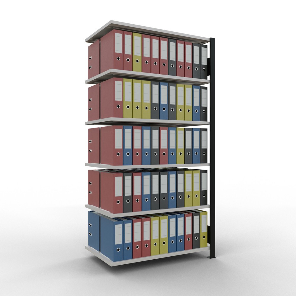 Produktabbildung Nr. 2: SCHULTE Aktenregal AF, doppelseitig, ohne Mittelanschläge, FL 150 kg, schwarz, HxBxT 2.000 x 1.000 x 600 mm