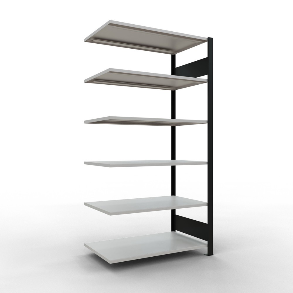 Produktabbildung: SCHULTE Aktenregal AF, doppelseitig, ohne Mittelanschläge, FL 150 kg, schwarz, HxBxT 2.000 x 1.000 x 600 mm
