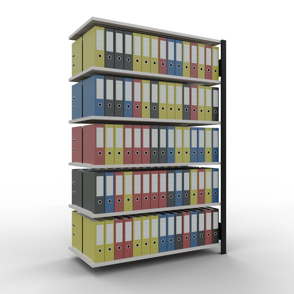 Produktabbildung Nr. 2: SCHULTE Aktenregal AF, doppelseitig, ohne Mittelanschläge, FL 150 kg, schwarz, HxBxT 2.000 x 1.300 x 600 mm