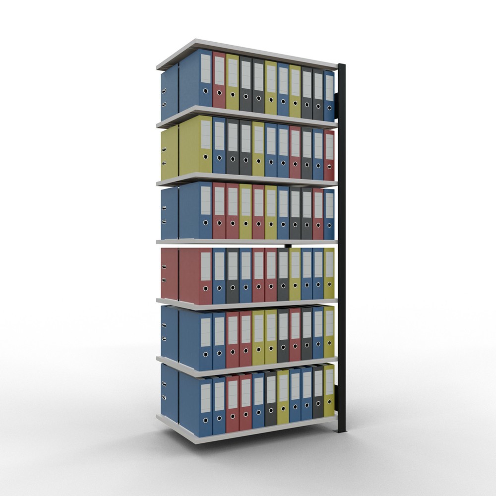 Produktabbildung Nr. 2: SCHULTE Aktenregal AF, doppelseitig, ohne Mittelanschläge, FL 150 kg, schwarz, HxBxT 2.300 x 1.000 x 600 mm