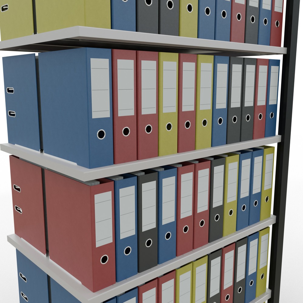 Produktabbildung Nr. 3: SCHULTE Aktenregal AF, doppelseitig, ohne Mittelanschläge, FL 150 kg, schwarz, HxBxT 2.300 x 1.000 x 600 mm