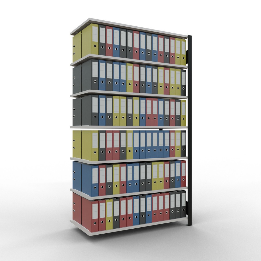 Produktabbildung Nr. 2: SCHULTE Aktenregal AF, doppelseitig, ohne Mittelanschläge, FL 150 kg, schwarz, HxBxT 2.300 x 1.300 x 600 mm