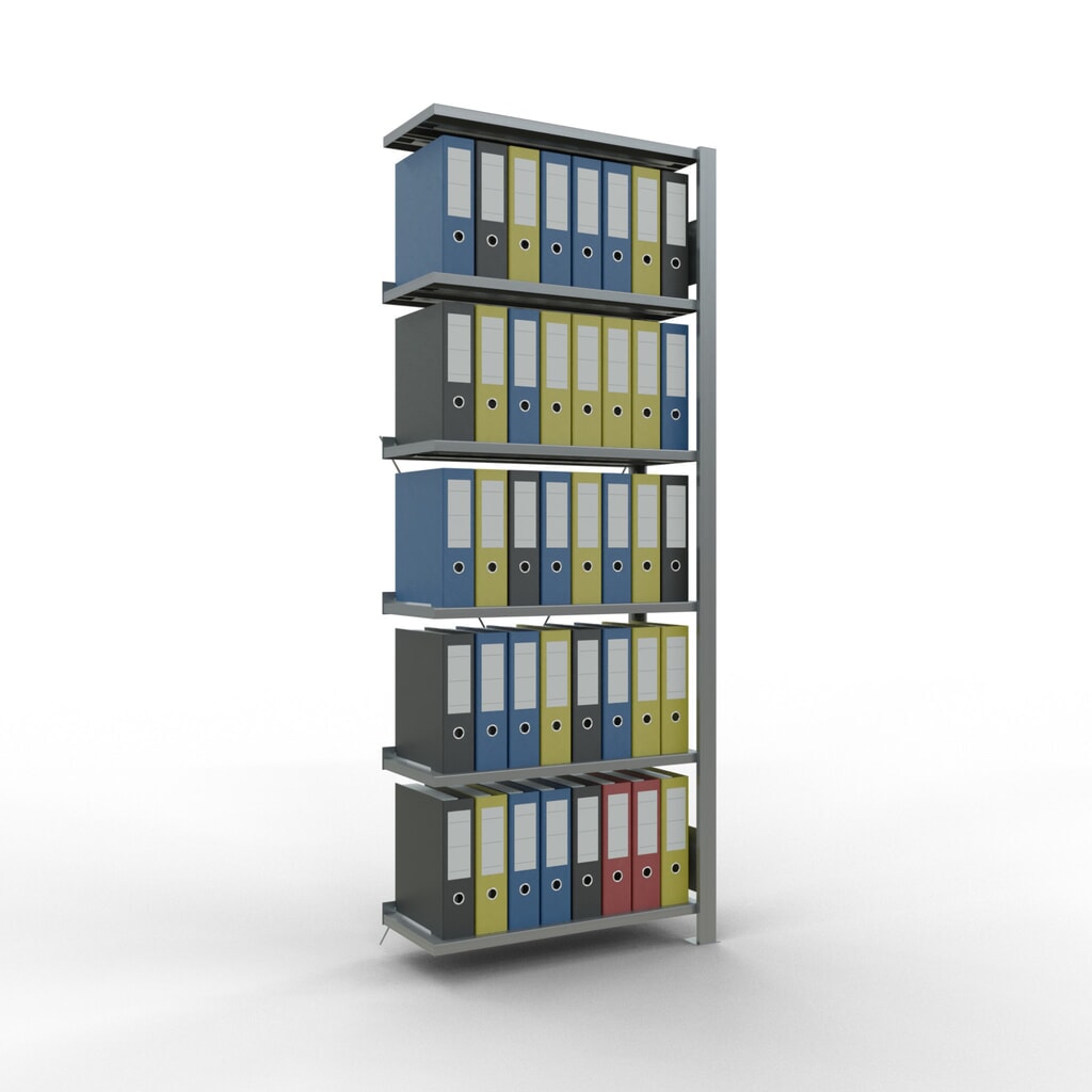 SCHULTE Aktenregal AF, einseitig, mit Endanschlägen, FL 85 kg, HxBxT 2.000 x 750 x 300 mm Produktabbildung Nr. 3: SCHULTE Aktenregal AF, einseitig, mit Endanschlägen, FL 85 kg, HxBxT 2.000 x 750 x 300 mm