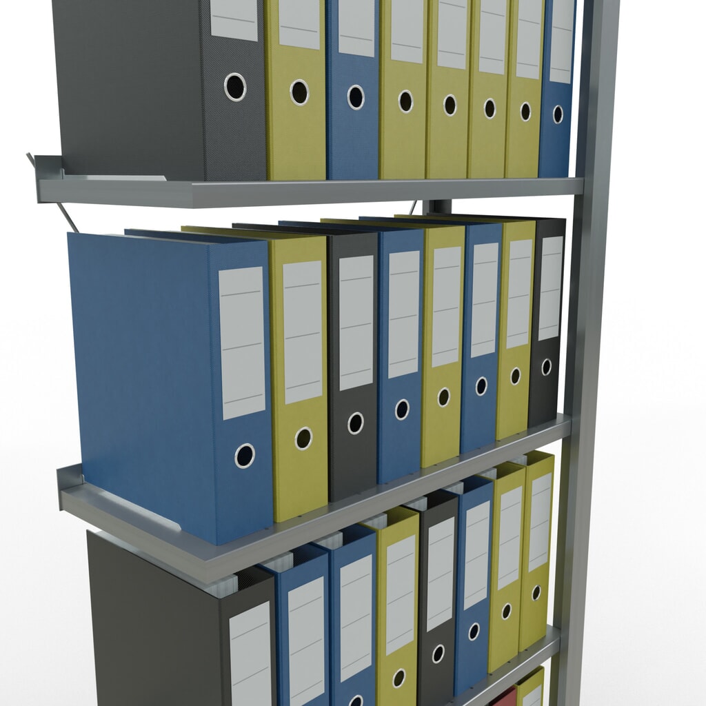 SCHULTE Aktenregal AF, einseitig, mit Endanschlägen, FL 85 kg, HxBxT 2.000 x 750 x 300 mm Produktabbildung Nr. 4: SCHULTE Aktenregal AF, einseitig, mit Endanschlägen, FL 85 kg, HxBxT 2.000 x 750 x 300 mm