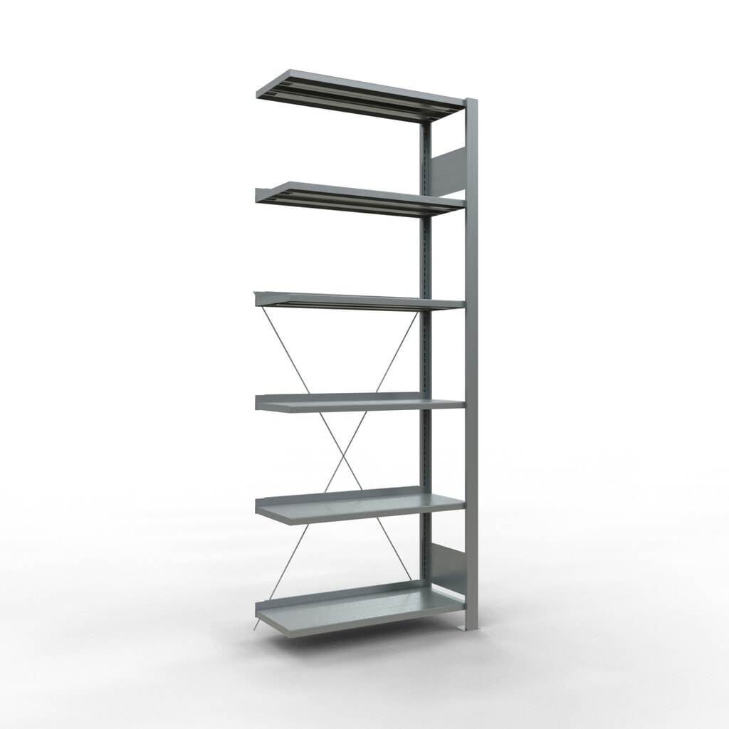 SCHULTE Aktenregal AF, einseitig, mit Endanschlägen, FL 85 kg, HxBxT 2.000 x 750 x 300 mm Produktabbildung: SCHULTE Aktenregal AF, einseitig, mit Endanschlägen, FL 85 kg, HxBxT 2.000 x 750 x 300 mm