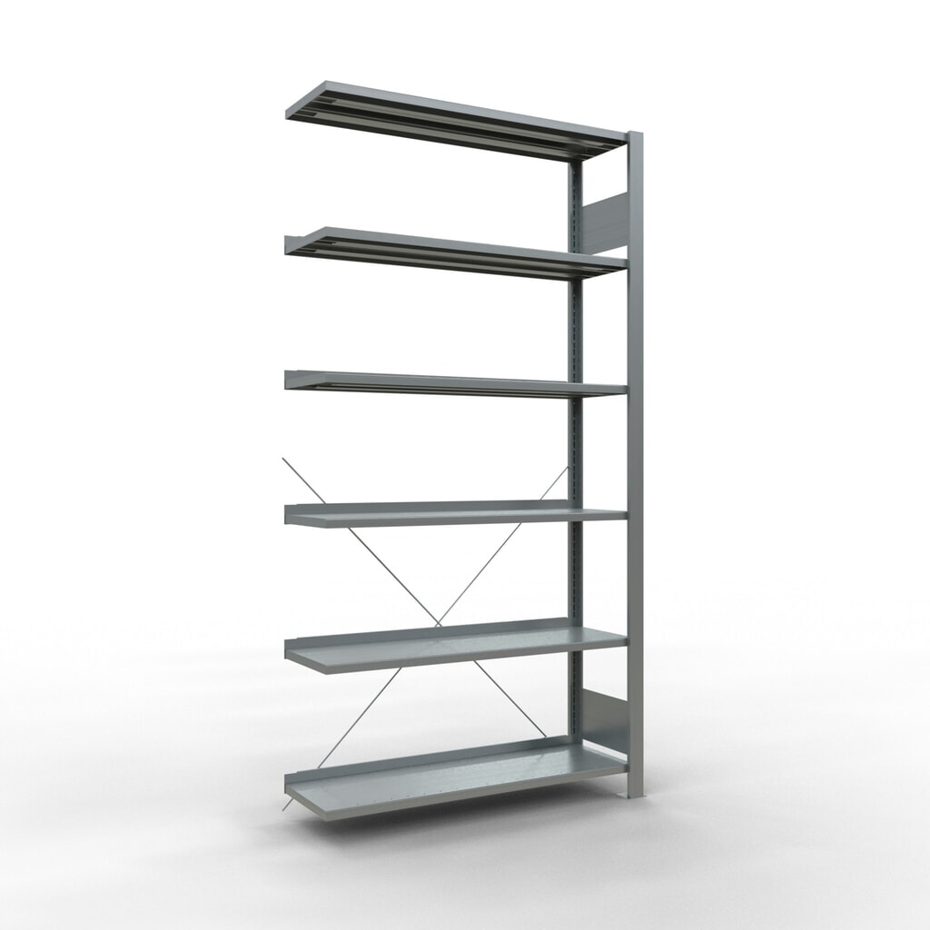 Produktabbildung: SCHULTE Aktenregal AF, einseitig, mit Endanschlägen, FL 85 kg, HxBxT 2.000 x 1.000 x 300 mm