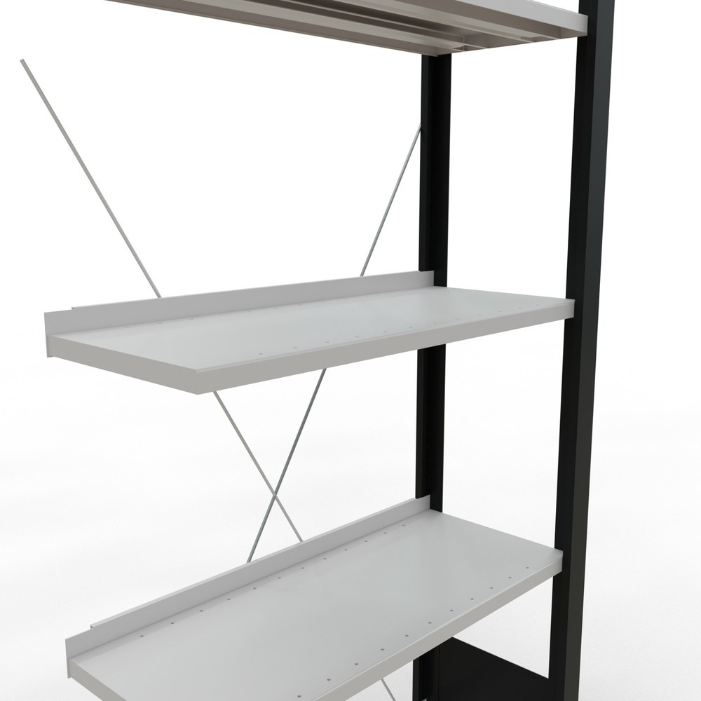 Produktabbildung Nr. 4: SCHULTE Aktenregal AF, einseitig, mit Endanschlägen, FL 85 kg, schwarz, HxBxT 1.800 x 750 x 300 mm