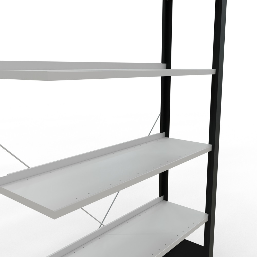 Produktabbildung Nr. 4: SCHULTE Aktenregal AF, einseitig, mit Endanschlägen, FL 85 kg, schwarz, HxBxT 2.000 x 1.000 x 300 mm