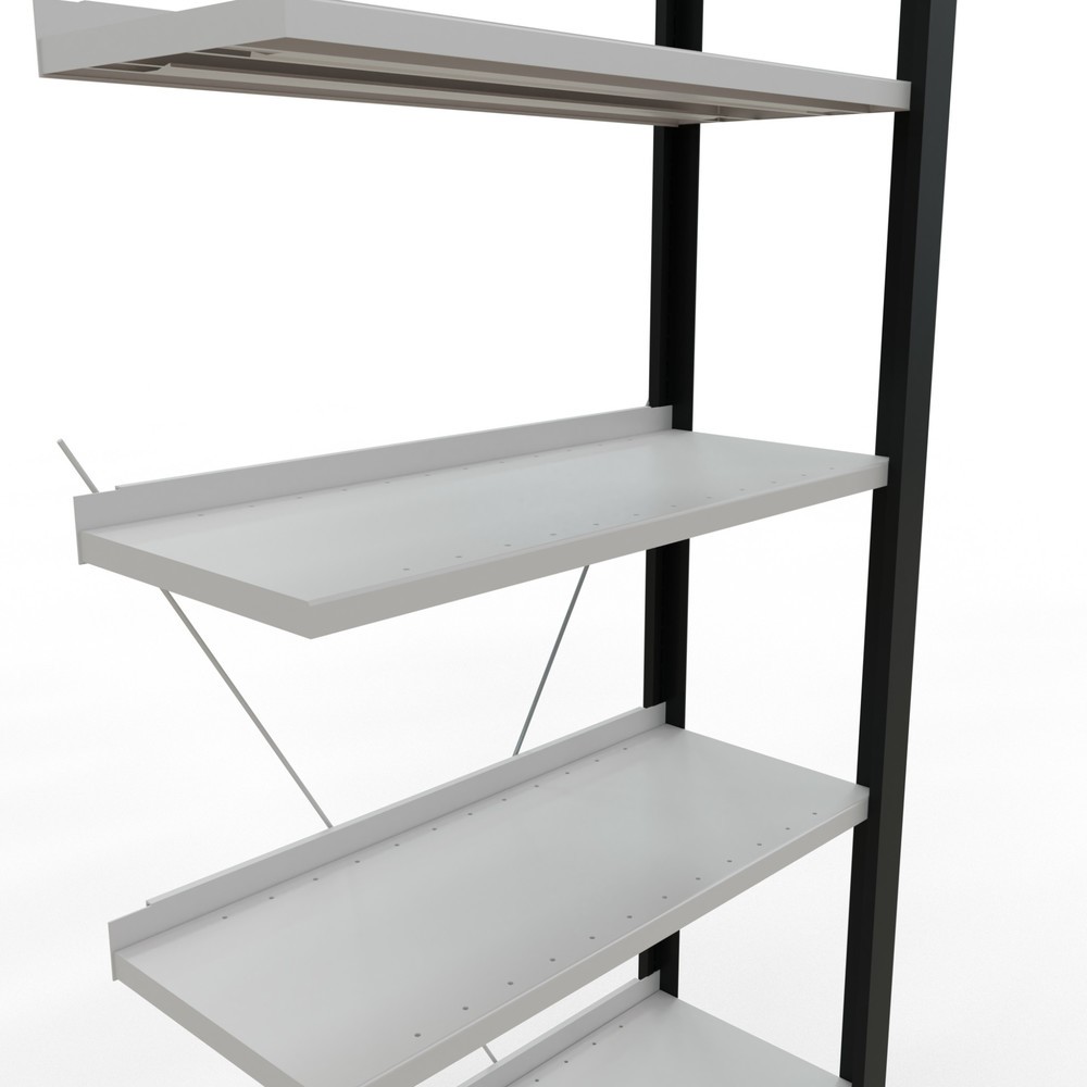 Produktabbildung Nr. 4: SCHULTE Aktenregal AF, einseitig, mit Endanschlägen, FL 85 kg, schwarz, HxBxT 2.300 x 750 x 300 mm