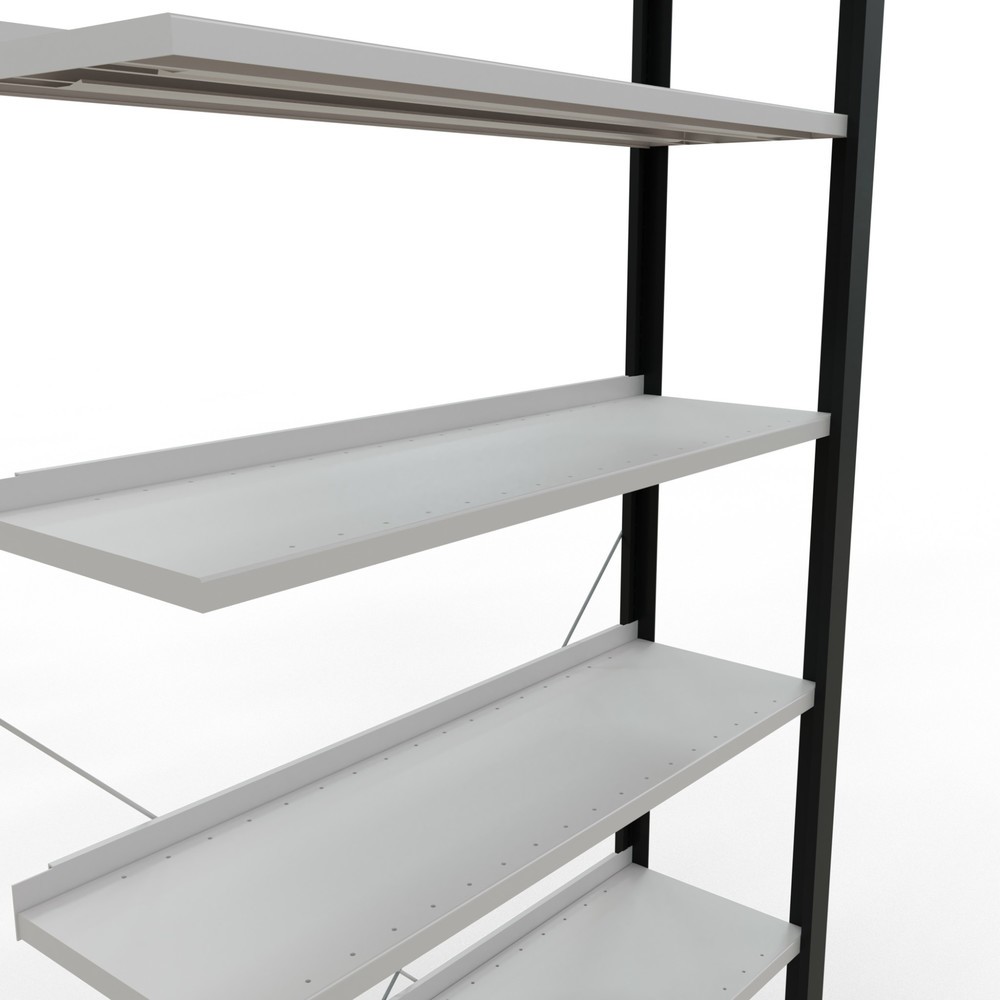 Produktabbildung Nr. 4: SCHULTE Aktenregal AF, einseitig, mit Endanschlägen, FL 85 kg, schwarz, HxBxT 2.300 x 1.000 x 300 mm