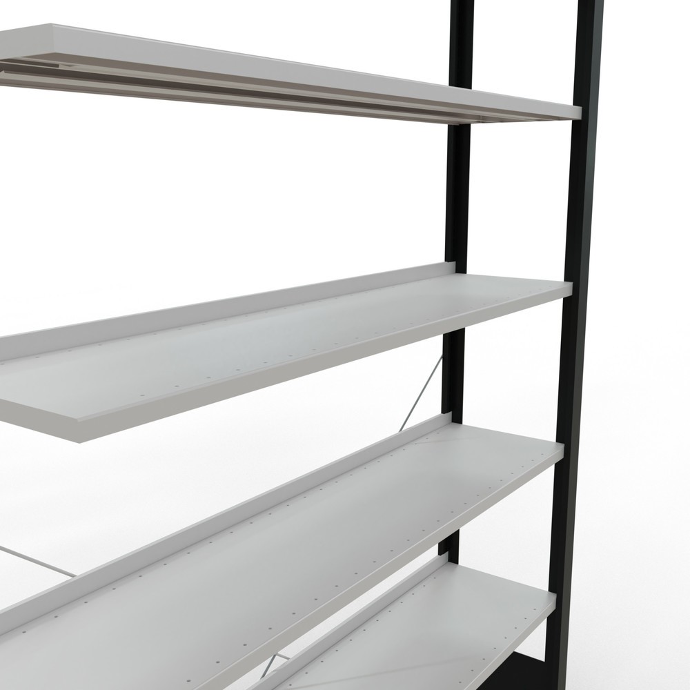 Produktabbildung Nr. 4: SCHULTE Aktenregal AF, einseitig, mit Endanschlägen, FL 85 kg, schwarz, HxBxT 2.300 x 1.300 x 300 mm