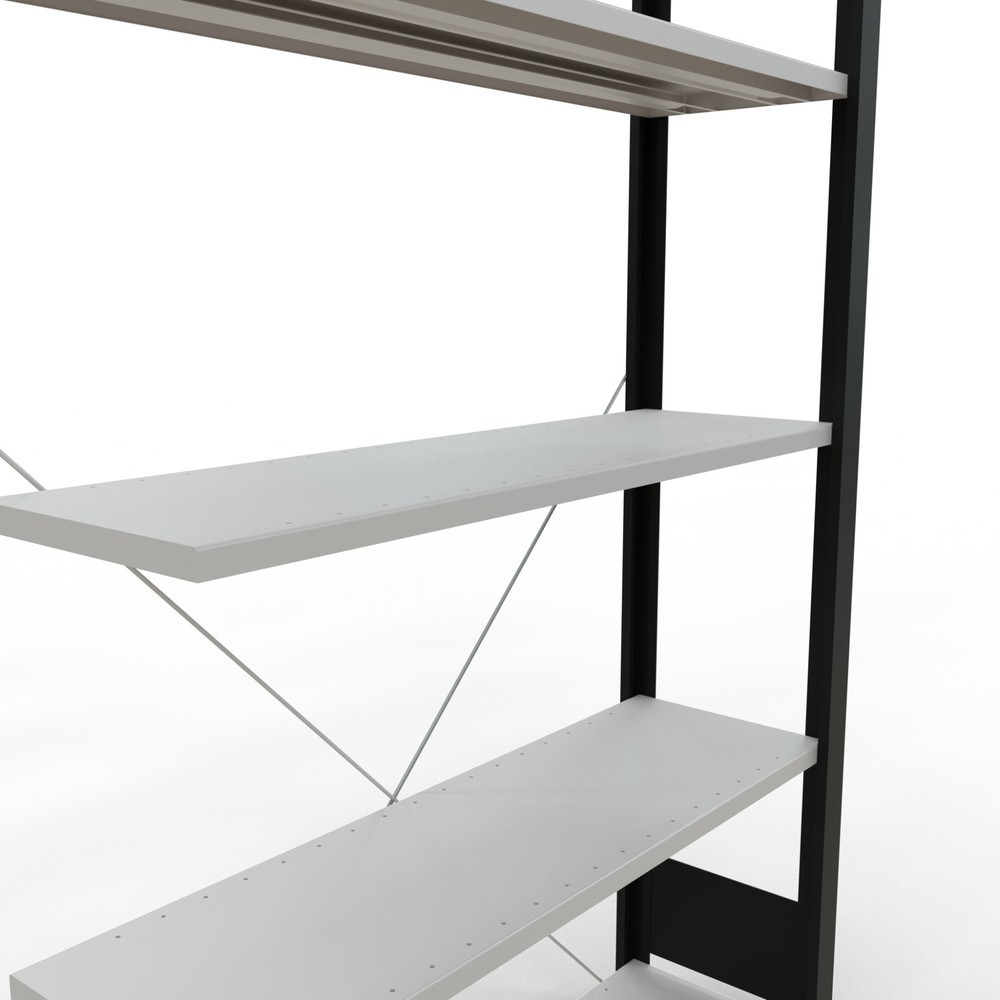Produktabbildung Nr. 4: SCHULTE Aktenregal AF, einseitig, ohne Endanschläge, FL 85 kg, schwarz, HxBxT 1.800 x 1.000 x 300 mm