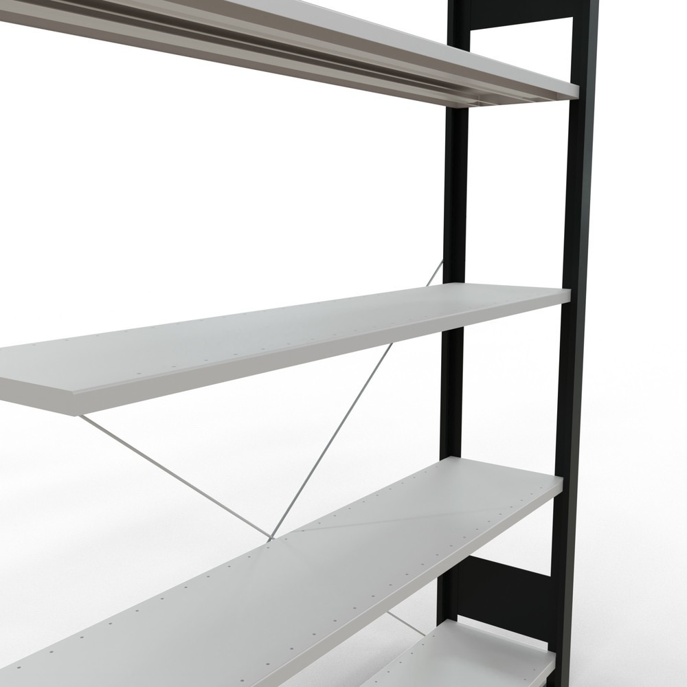 Produktabbildung Nr. 4: SCHULTE Aktenregal AF, einseitig, ohne Endanschläge, FL 85 kg, schwarz, HxBxT 1.800 x 1.300 x 300 mm