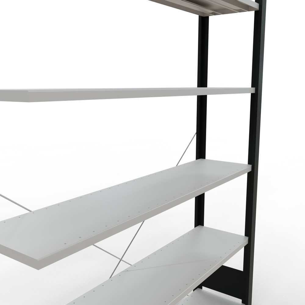 Produktabbildung Nr. 4: SCHULTE Aktenregal AF, einseitig, ohne Endanschläge, FL 85 kg, schwarz, HxBxT 2.000 x 1.300 x 300 mm