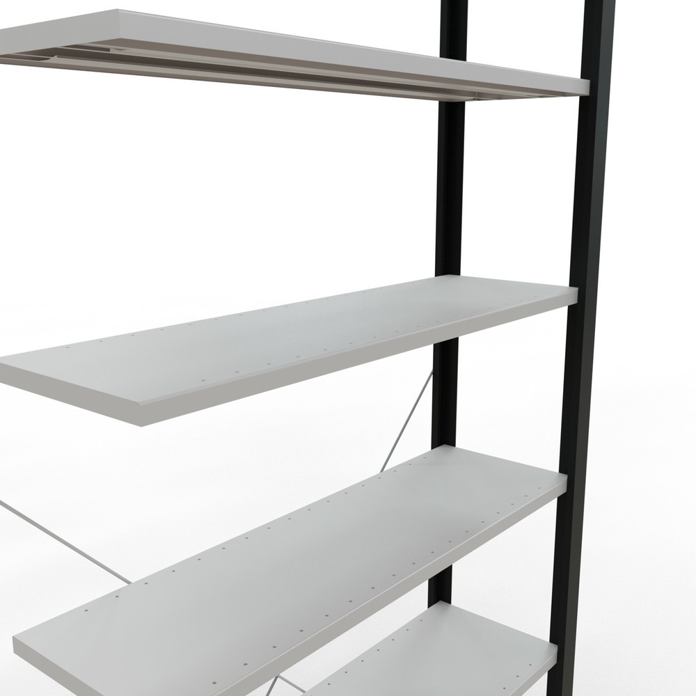Produktabbildung Nr. 4: SCHULTE Aktenregal AF, einseitig, ohne Endanschläge, FL 85 kg, schwarz, HxBxT 2.300 x 1.000 x 300 mm