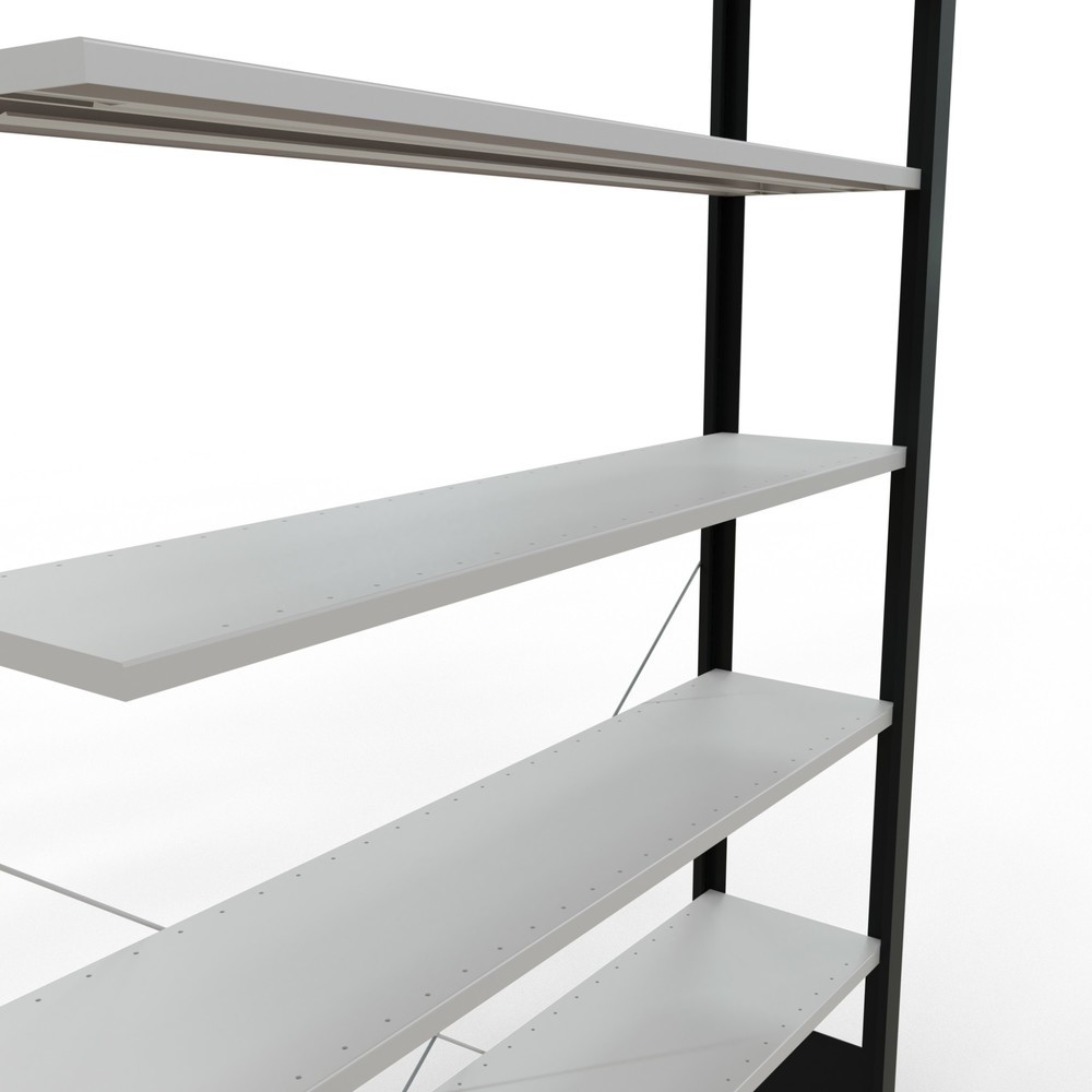 Produktabbildung Nr. 4: SCHULTE Aktenregal AF, einseitig, ohne Endanschläge, FL 85 kg, schwarz, HxBxT 2.300 x 1.300 x 300 mm