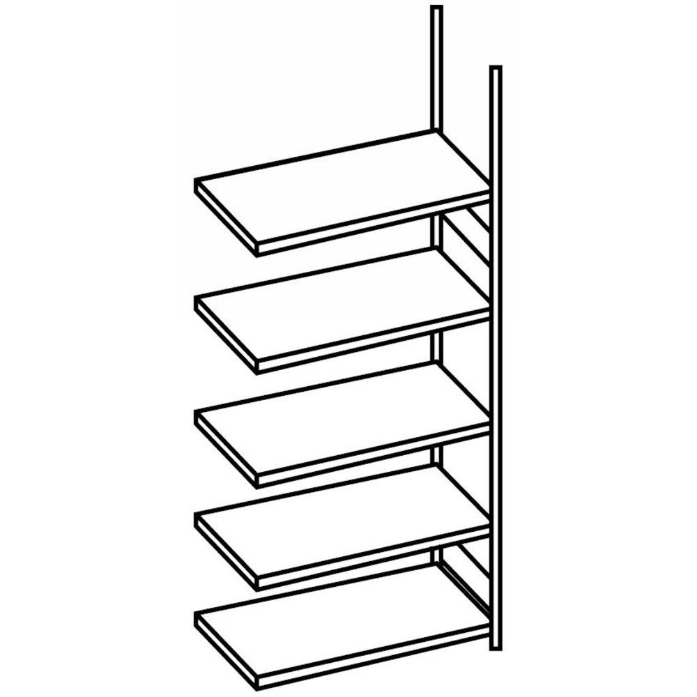 Produktabbildung Nr. 2: META Aktenregal AF, einseitig, ohne Abdeckboden, FL 80 kg, verzinkt, HxBxT 1.850 x 1.000 x 300 mm