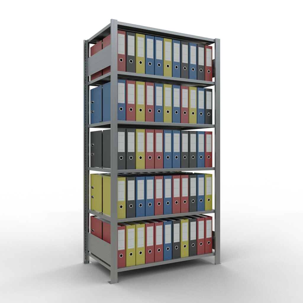 SCHULTE Aktenregal GF, doppelseitig, mit Mittelanschlägen, FL 150 kg, HxBxT 2.000 x 1.000 x 600 mm Produktabbildung Nr. 2: SCHULTE Aktenregal GF, doppelseitig, mit Mittelanschlägen, FL 150 kg, HxBxT 2.000 x 1.000 x 600 mm
