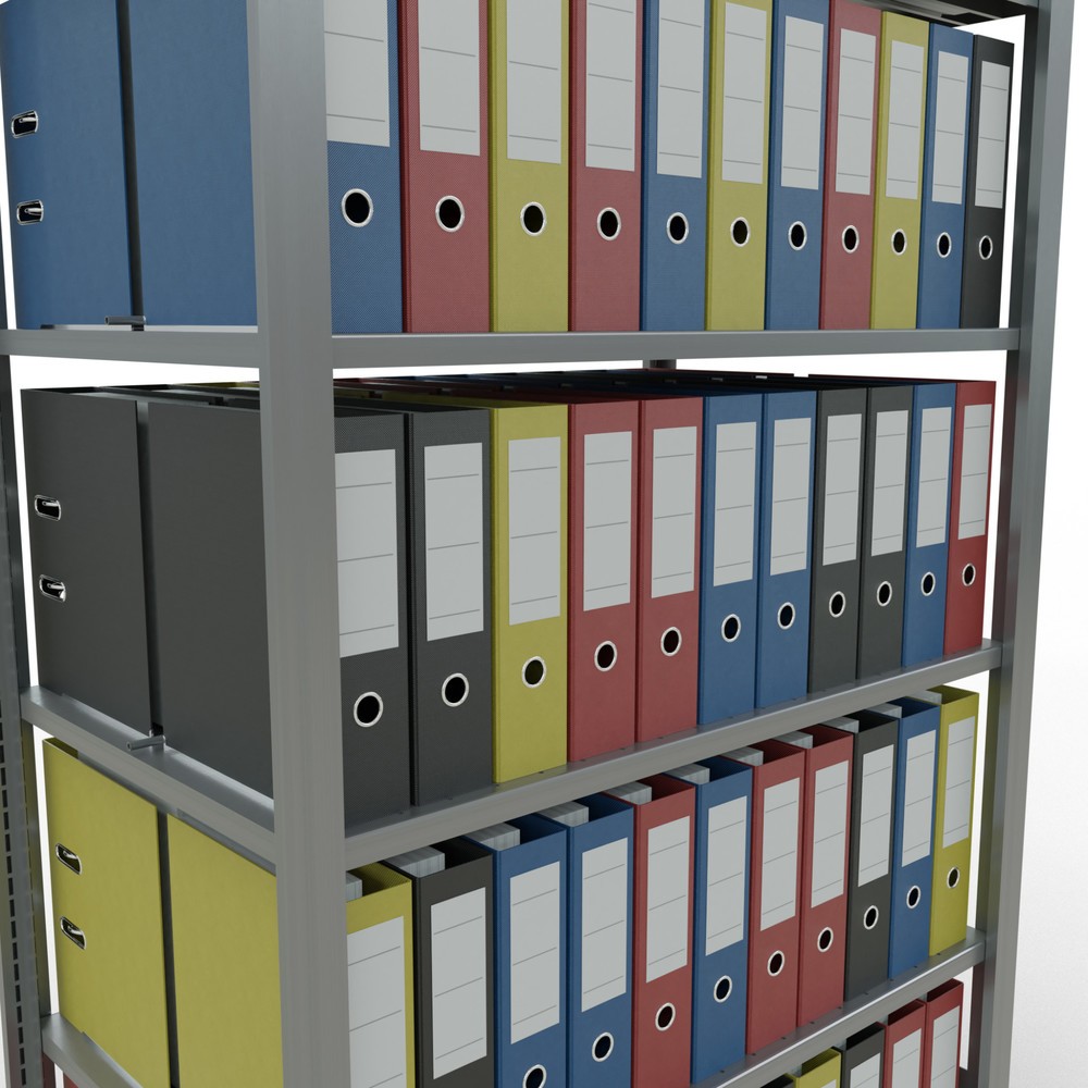 Produktabbildung Nr. 3: SCHULTE Aktenregal GF, doppelseitig, mit Mittelanschlägen, FL 150 kg, HxBxT 2.000 x 1.000 x 600 mm