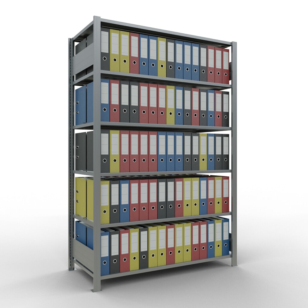 SCHULTE Aktenregal GF, doppelseitig, mit Mittelanschlägen, FL 150 kg, HxBxT 2.000 x 1.300 x 600 mm Produktabbildung Nr. 2: SCHULTE Aktenregal GF, doppelseitig, mit Mittelanschlägen, FL 150 kg, HxBxT 2.000 x 1.300 x 600 mm