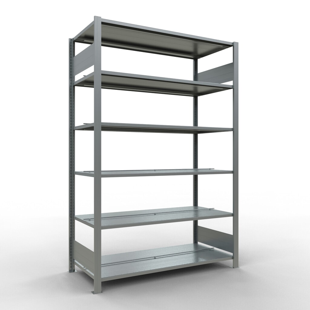 SCHULTE Aktenregal GF, doppelseitig, mit Mittelanschlägen, FL 150 kg, HxBxT 2.000 x 1.300 x 600 mm Produktabbildung: SCHULTE Aktenregal GF, doppelseitig, mit Mittelanschlägen, FL 150 kg, HxBxT 2.000 x 1.300 x 600 mm